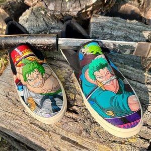 Custom hand painted one piece slip ons size 10